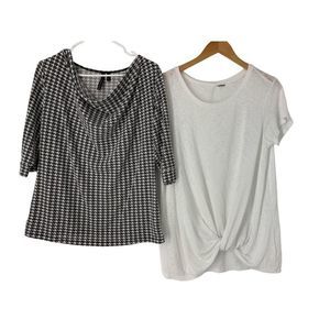 Women’s lot of 2 Tops Babeau Twist Front Large 5406 Allie & Rob